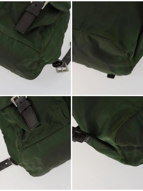 PRADA Backpack Nylon Green Silver Auth 157224 main image 11